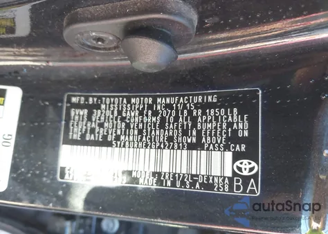 2016 Toyota Corolla Le из США, поврежденный, VIN 5YFBURHE2GP427813